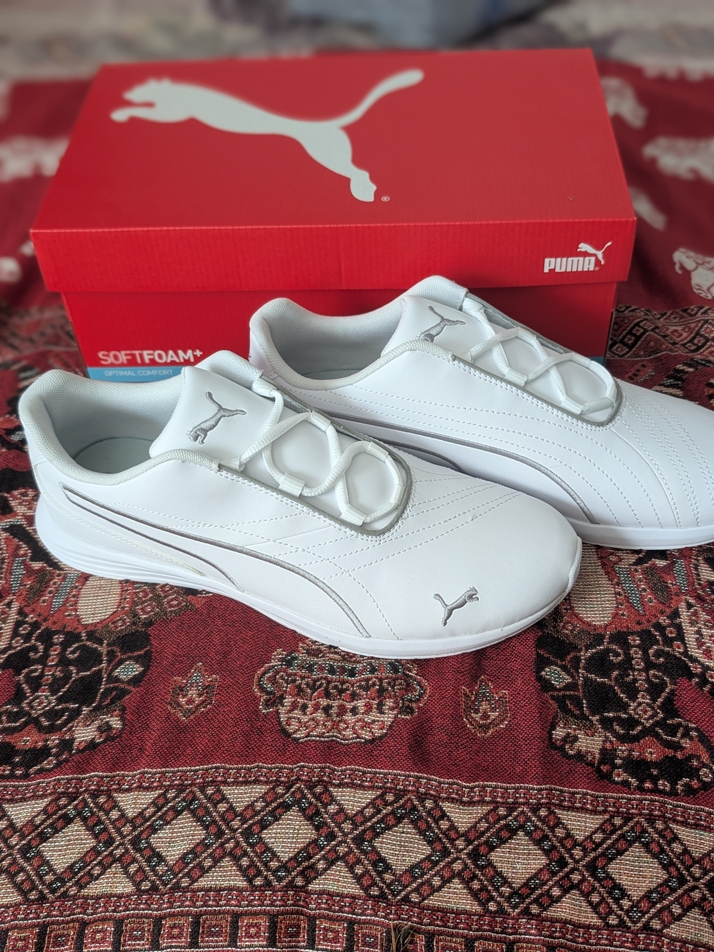 Puma Men’s SoftFoam+ White Slip-On Athletic Shoes